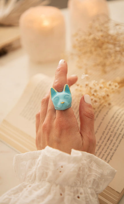 Maew Cat Blue - Ring - ellemilla