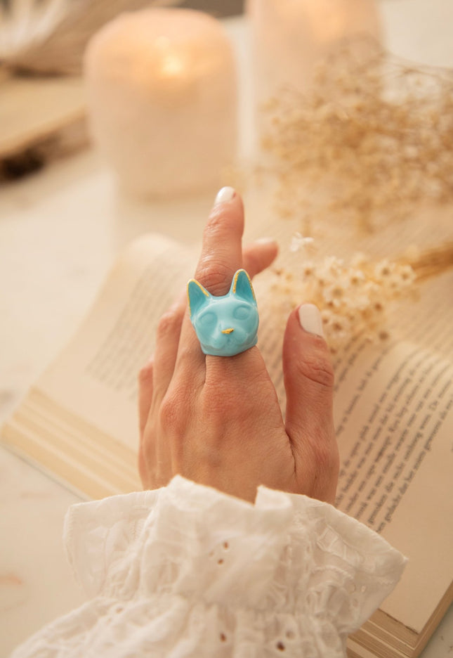 Maew Cat Blue - Ring - ellemilla