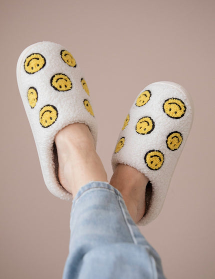 Many Smiles Off White/Yellow - Slippers - ellemilla