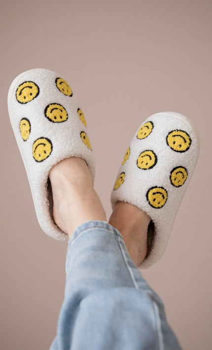 Many Smiles Off White/Yellow - Slippers - ellemilla