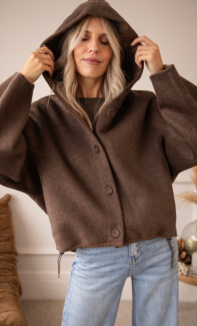 Mara Hooded Choco - Jacket - ellemilla