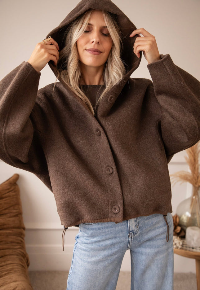 Mara Hooded Choco - Jacket - ellemilla