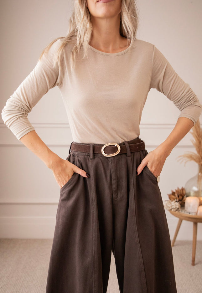 Mason Wide Barrel Choco - Jeans - ellemilla