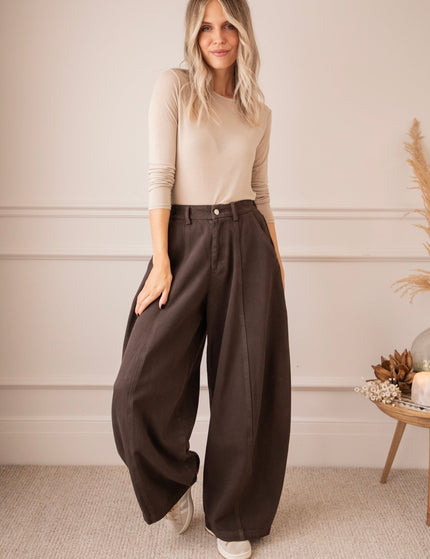 Mason Wide Barrel Choco - Jeans - ellemilla