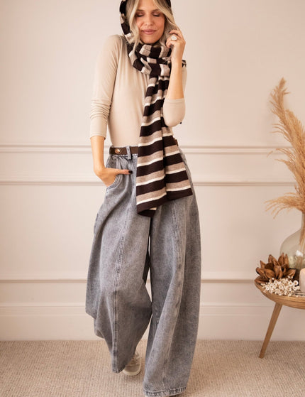 Mason Wide Barrel Smoke Grey - Jeans - ellemilla