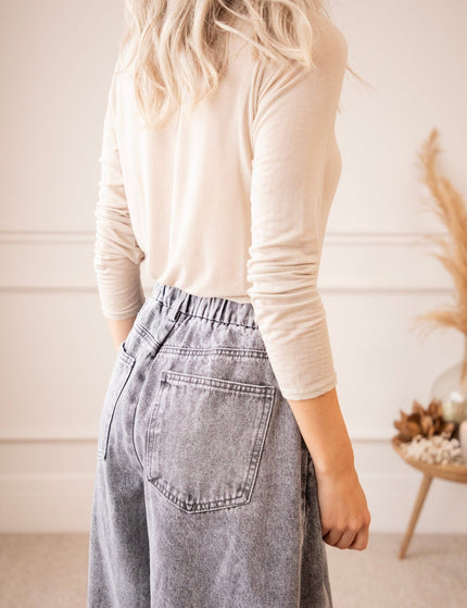 Mason Wide Barrel Smoke Grey - Jeans - ellemilla