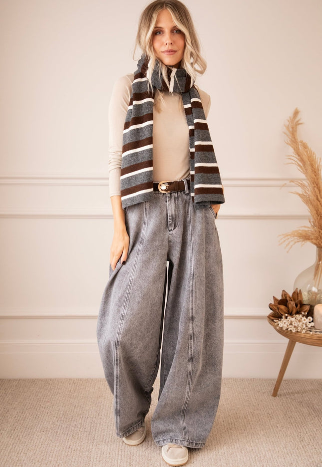 Mason Wide Barrel Smoke Grey - Jeans - ellemilla