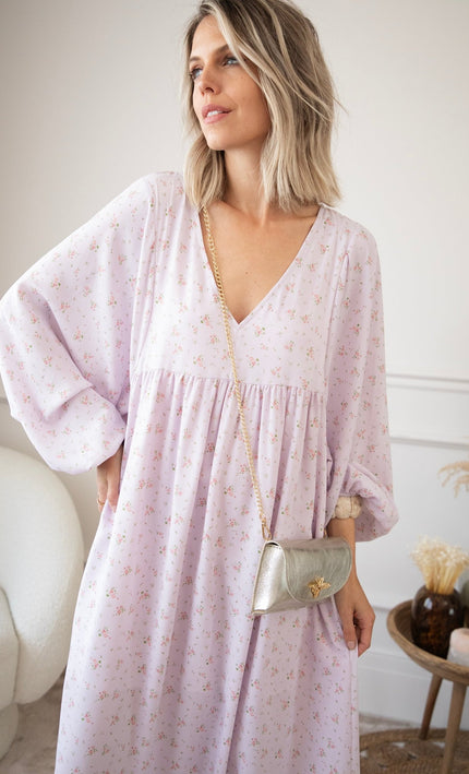 Maud Fleur Lila - Maxi Jurk - ellemilla