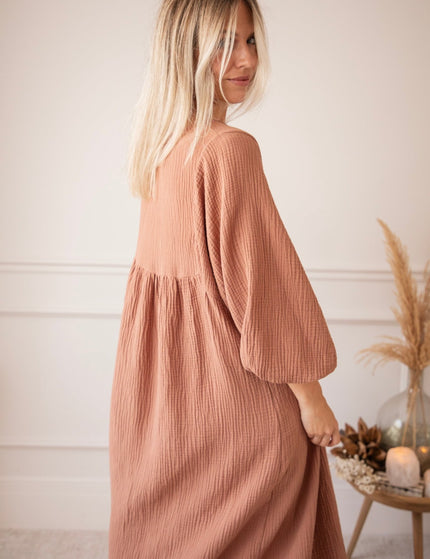 Maud Tetra Chestnut - Maxi Jurk - ellemilla