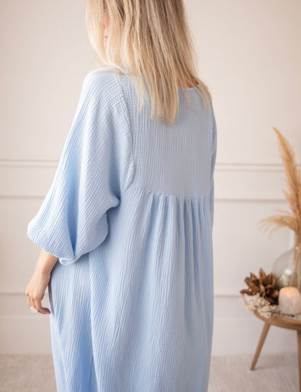 Maud Tetra Cloudy Blue - Maxi Jurk - ellemilla