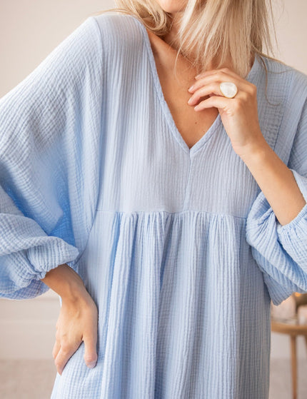 Maud Tetra Cloudy Blue - Maxi Jurk - ellemilla
