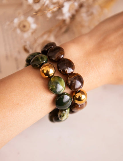 Melted Marble Moss Green - Armband - ellemilla