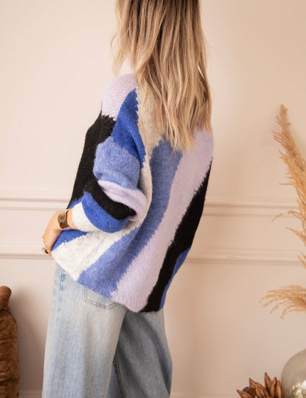 Mia Mosaic Blue/Navy - Trui - ellemilla
