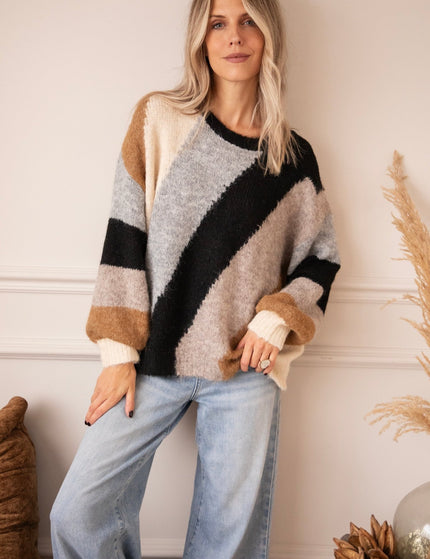 Mia Mosaic Grey/Black - Trui - ellemilla