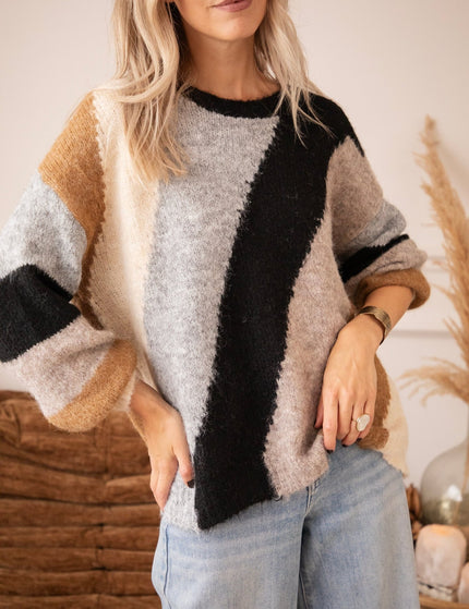 Mia Mosaic Grey/Black - Trui - ellemilla