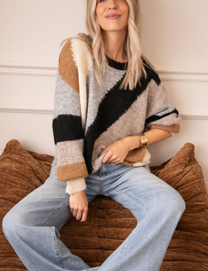 Mia Mosaic Grey/Black - Trui - ellemilla