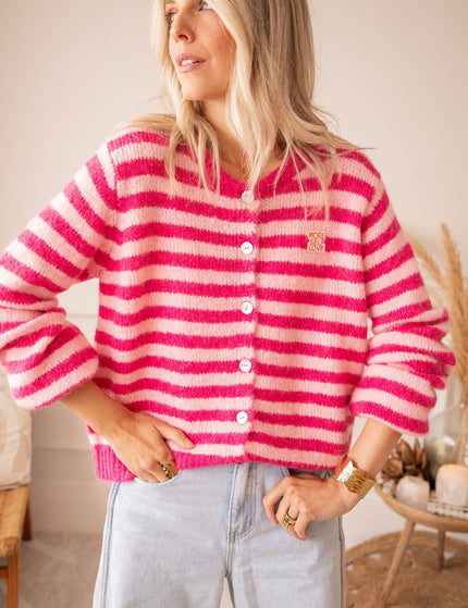 More Self Love Stripes Fuchsia/Soft Pink - Vest - ellemilla