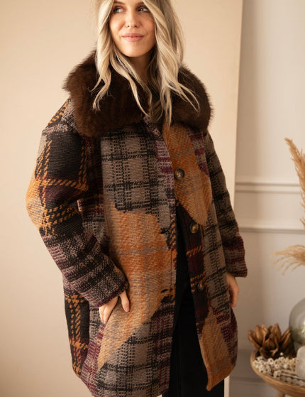 Mosaic Mood Fur Mulberry/Brown - Jas - ellemilla
