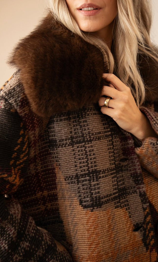 Mosaic Mood Fur Mulberry/Brown - Jas - ellemilla