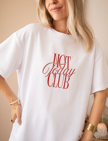 Not Today Club White/Bordeaux - T-Shirt - ellemilla