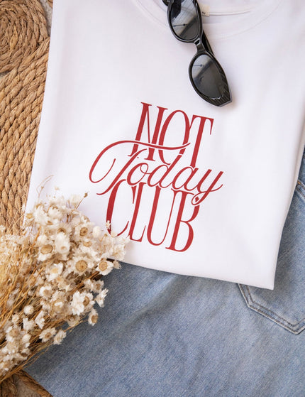 Not Today Club White/Bordeaux - T-Shirt - ellemilla