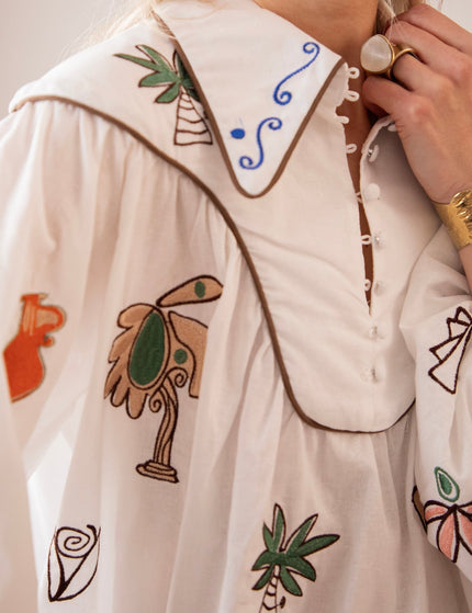 Oriental Escape White - Blouse - ellemilla