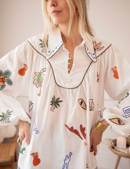 Oriental Escape White - Blouse - ellemilla