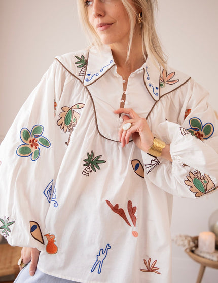 Oriental Escape White - Blouse - ellemilla