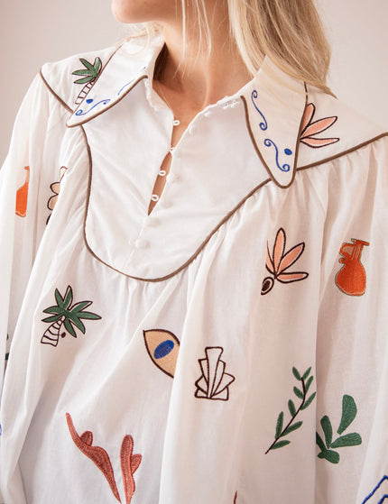 Oriental Escape White - Blouse - ellemilla