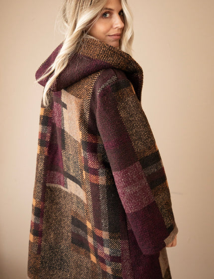 Patchwork Poetry Hooded Mulberry/Brown - Jas - ellemilla
