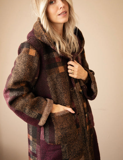 Patchwork Poetry Hooded Mulberry/Brown - Jas - ellemilla