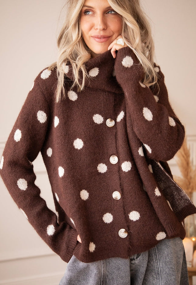 Pepper Dot Brown/Off White - Vest - ellemilla
