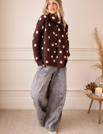 Pepper Dot Brown/Off White - Vest - ellemilla