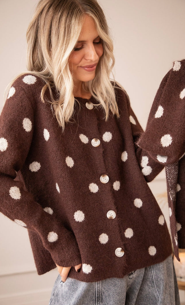 Pepper Dot Brown/Off White - Vest - ellemilla