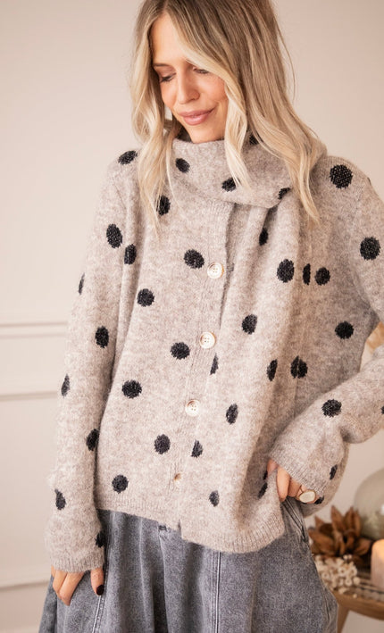 Pepper Dot Taupe/black - Vest - ellemilla