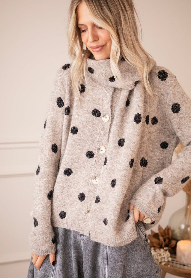 Pepper Dot Taupe/black - Vest - ellemilla