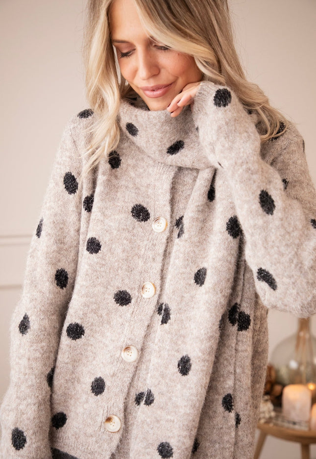 Pepper Dot Taupe/black - Vest - ellemilla