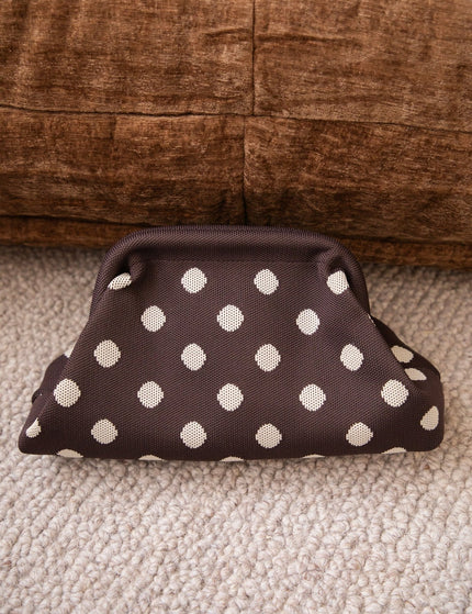 Pia Polka Clutch Brown/Off White - Handtas - ellemilla