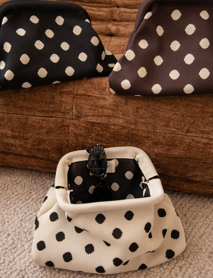 Pia Polka Clutch Off White/Black - Handtas - ellemilla