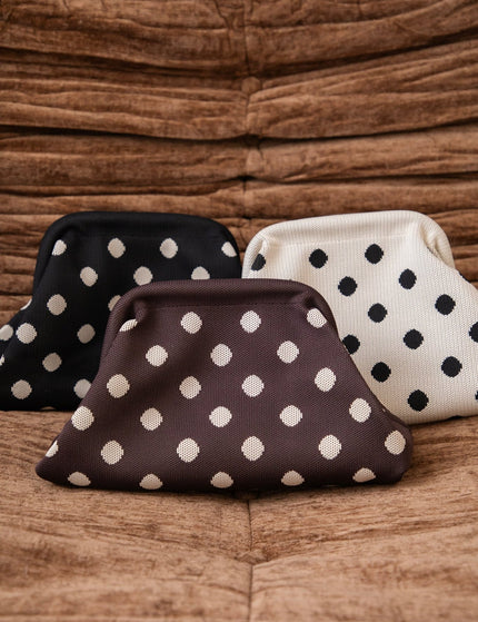Pia Polka Clutch Off White/Black - Handtas - ellemilla