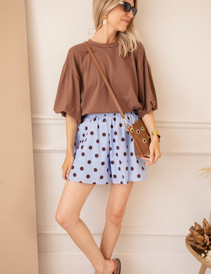 Polly Dots Soft Blue/Choco - Short - ellemilla