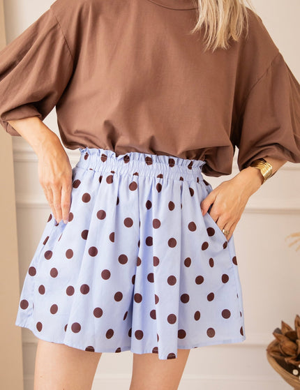 Polly Dots Soft Blue/Choco - Short - ellemilla