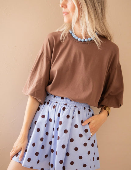 Polly Dots Soft Blue/Choco - Short - ellemilla