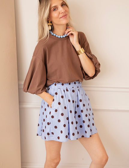Polly Dots Soft Blue/Choco - Short - ellemilla