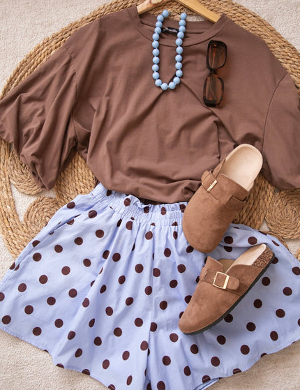 Polly Dots Soft Blue/Choco - Short - ellemilla