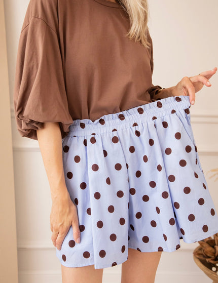 Polly Dots Soft Blue/Choco - Short - ellemilla