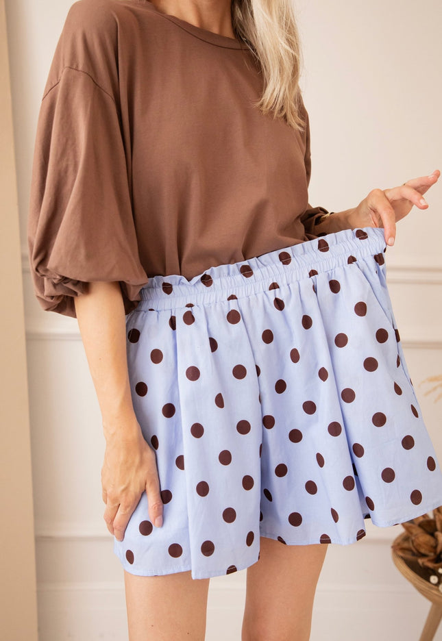 Polly Dots Soft Blue/Choco - Short - ellemilla