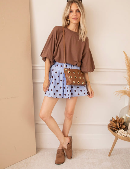 Polly Dots Soft Blue/Choco - Short - ellemilla