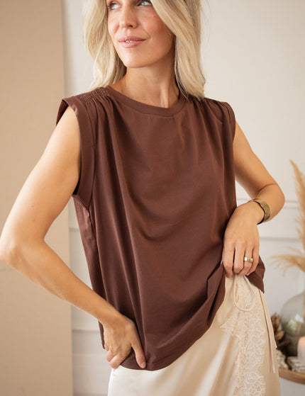 Pop Of Ease Brown - Top - ellemilla