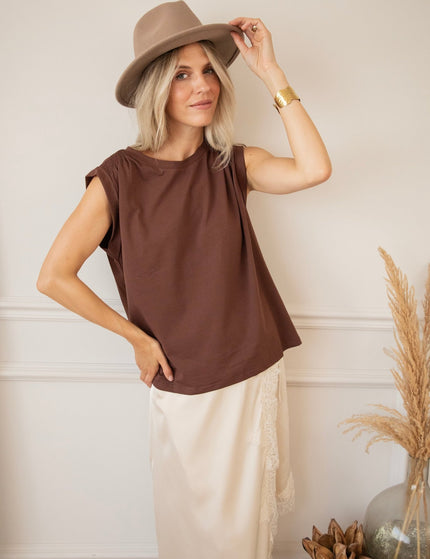 Pop Of Ease Brown - Top - ellemilla